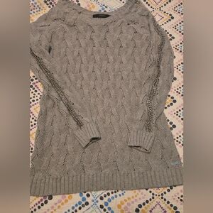 Guess Long Cable Knit Rope Chain Running Down Arms